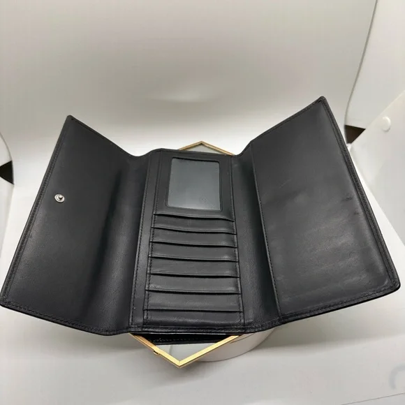 Coach Chocolate Brown Signature Canvas Foldover Wallet - Picture 2 of 2